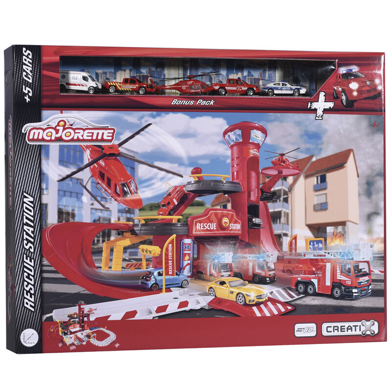 Estacion de rescate + 5 vehiculos de MAJORETTE - Frikibase.com