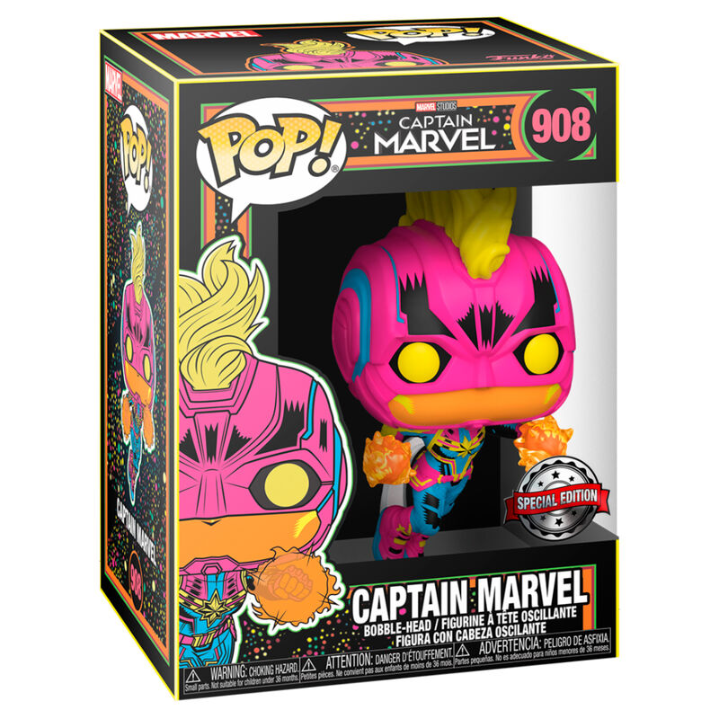 Figura POP Marvel Capitana Marvel Black Light Exclusive de FUNKO - Frikibase.com