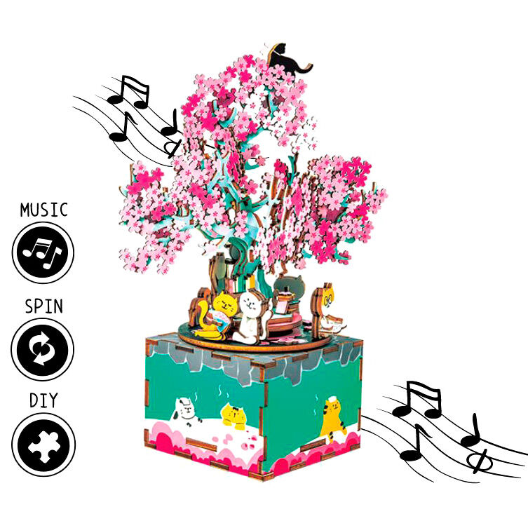 Puzzle 3D musical Cherry Blossom Tree de ROBOTIME - Frikibase.com