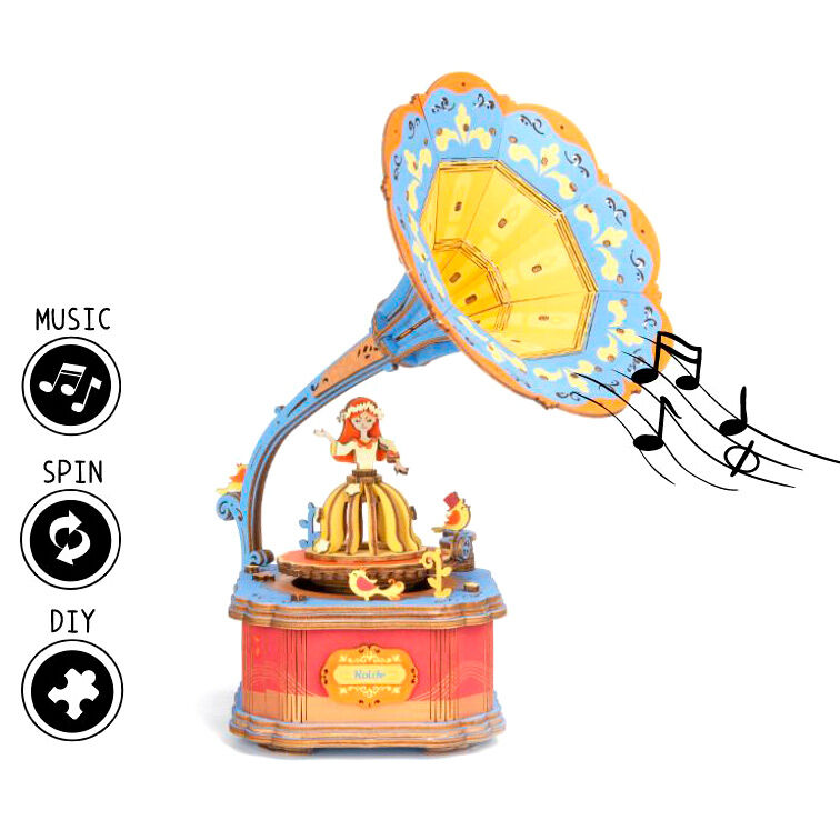 Puzzle 3D musical Vintage Gramophone de ROBOTIME - Frikibase.com