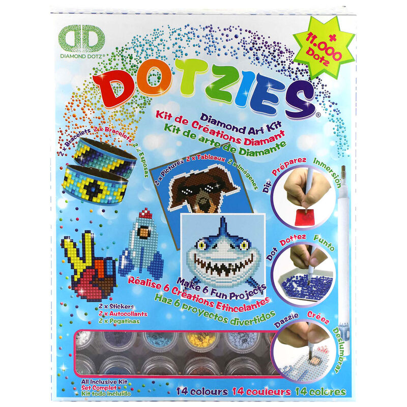 Set 6 proyectos pintura con diamantes Blue Diamond Dotz de DIAMOND DOTZ - Frikibase.com