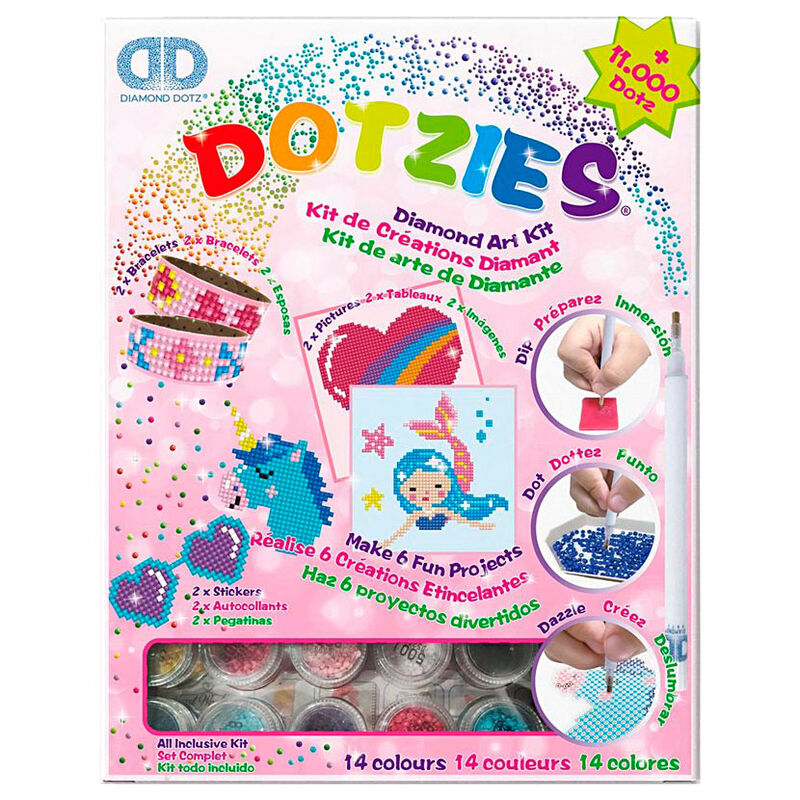 Set 6 proyectos pintura con diamantes Pink Diamond Dotz de DIAMOND DOTZ - Frikibase.com