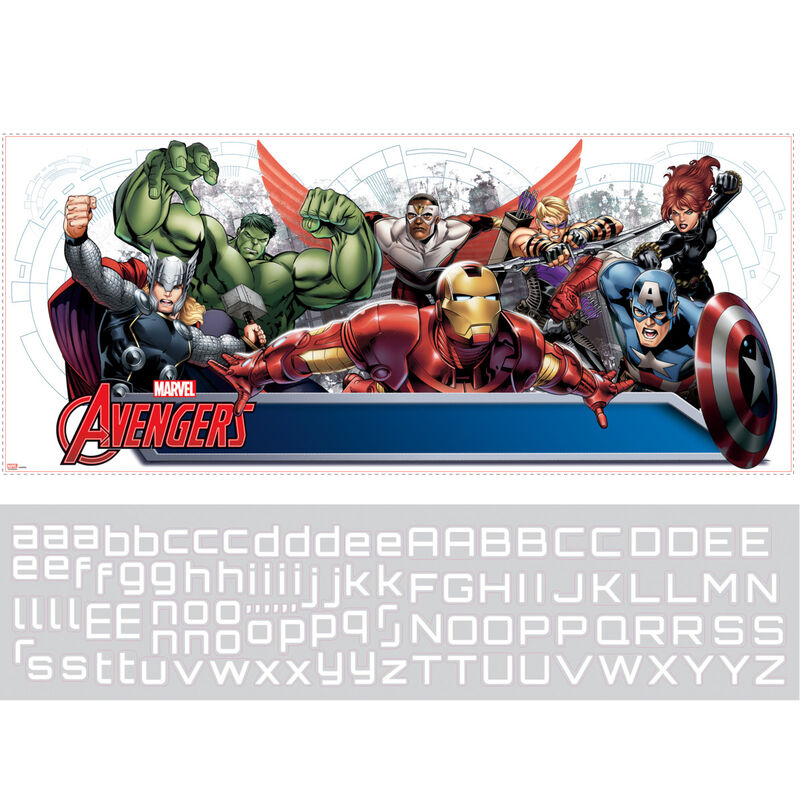 Vinilo decorativo Abecedario Los Vengadores Avengers Marvel de ROOMMATES - Frikibase.com