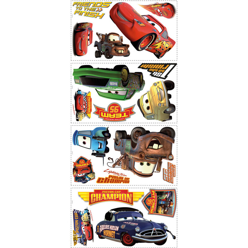 Vinilo decorativo Campeones de la copa Cars Disney Pixar de ROOMMATES - Frikibase.com