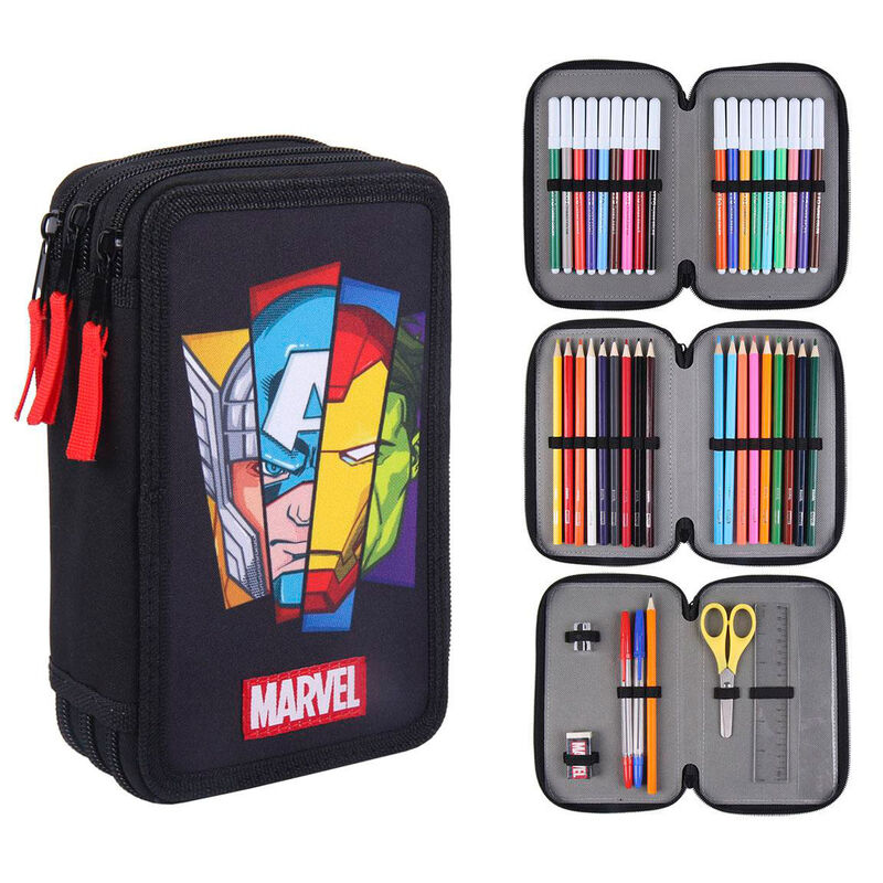 Plumier Los Vengadores Avengers Marvel triple de CERDÁ - Frikibase.com