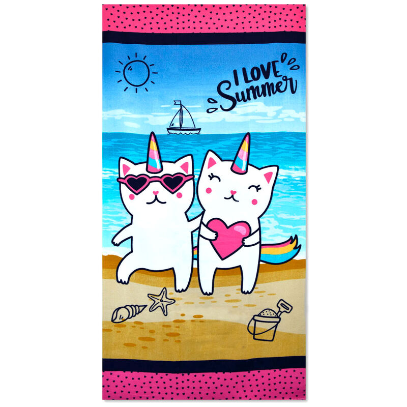 Toalla I Love Summer Gatos Unicornio microfibra de  - Frikibase.com