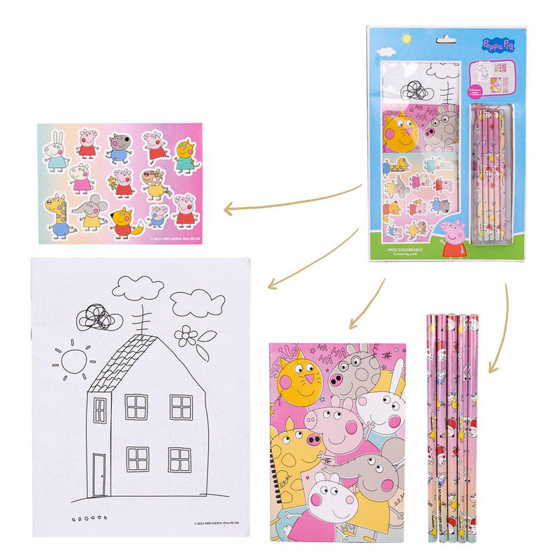 Set papeleria coloreable Peppa Pig de CERDÁ - Frikibase.com