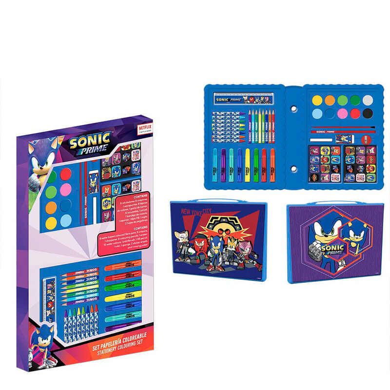 Set papeleria coloreable Sonic Prime de CERDÁ - Frikibase.com