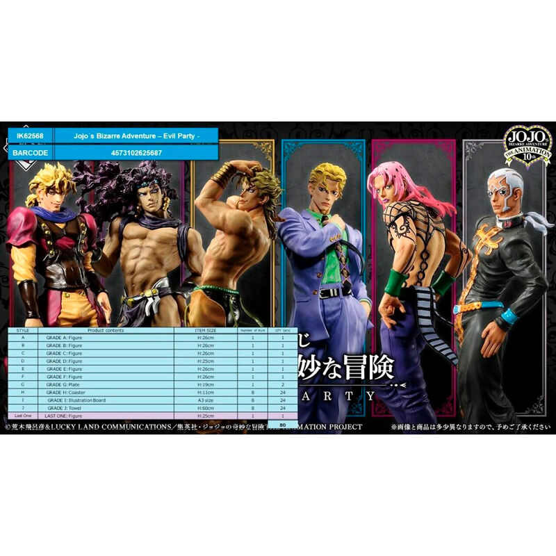 Pack Ichiban Kuji Evil Party Jojos Bizarre Adventure de BANPRESTO - Frikibase.com