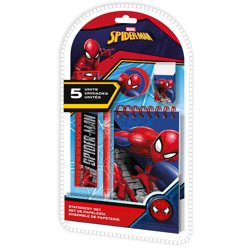 Set papeleria Spiderman Marvel 5pzs de KIDS LICENSING - Frikibase.com