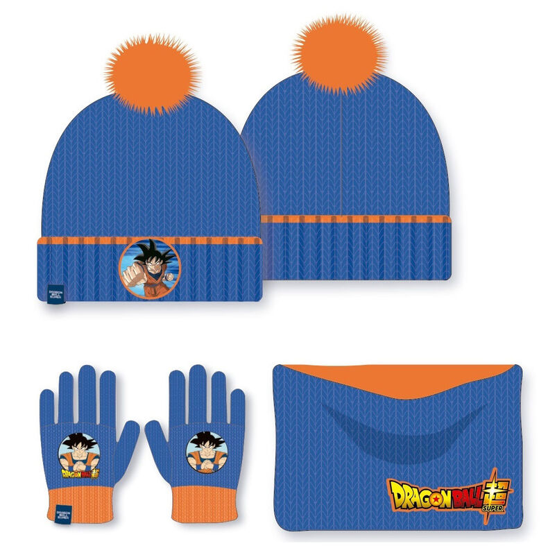 Conjunto gorro guantes braga cuello Goku Dragon Ball Super infantil de TOEI ANIMATION - Frikibase.com