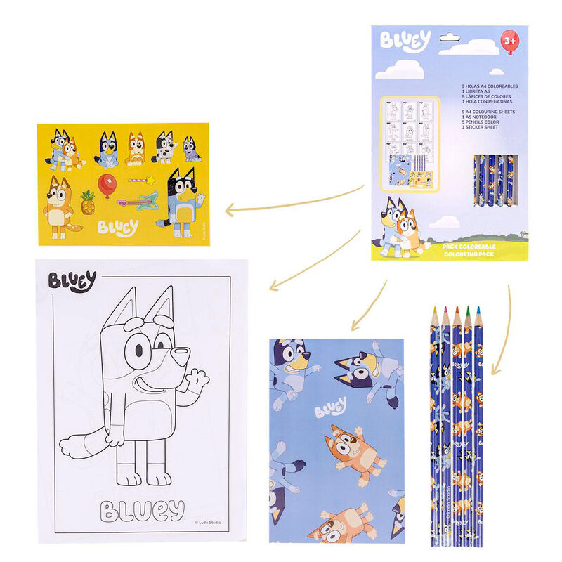 Set papeleria coloreable Bluey de CERDÁ - Frikibase.com