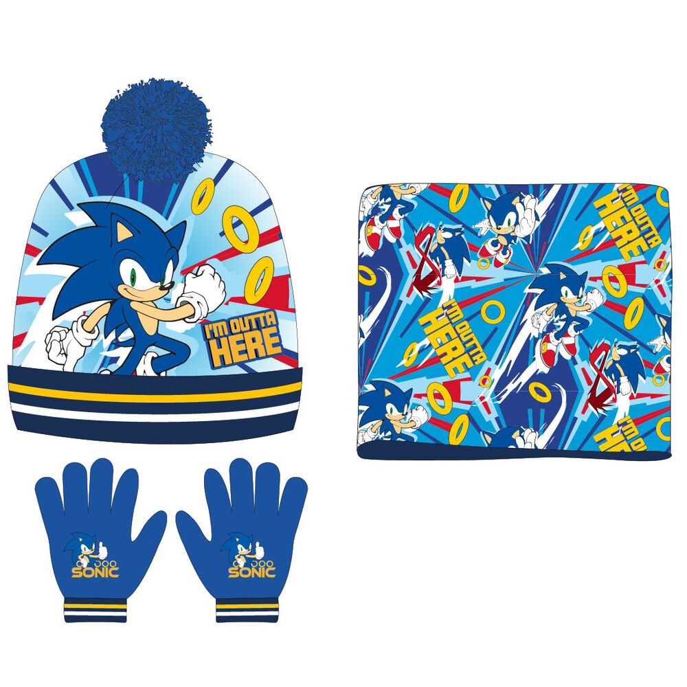 Conjunto gorro guantes braga cuello Sonic the Hedgehog de SEGA - Frikibase.com