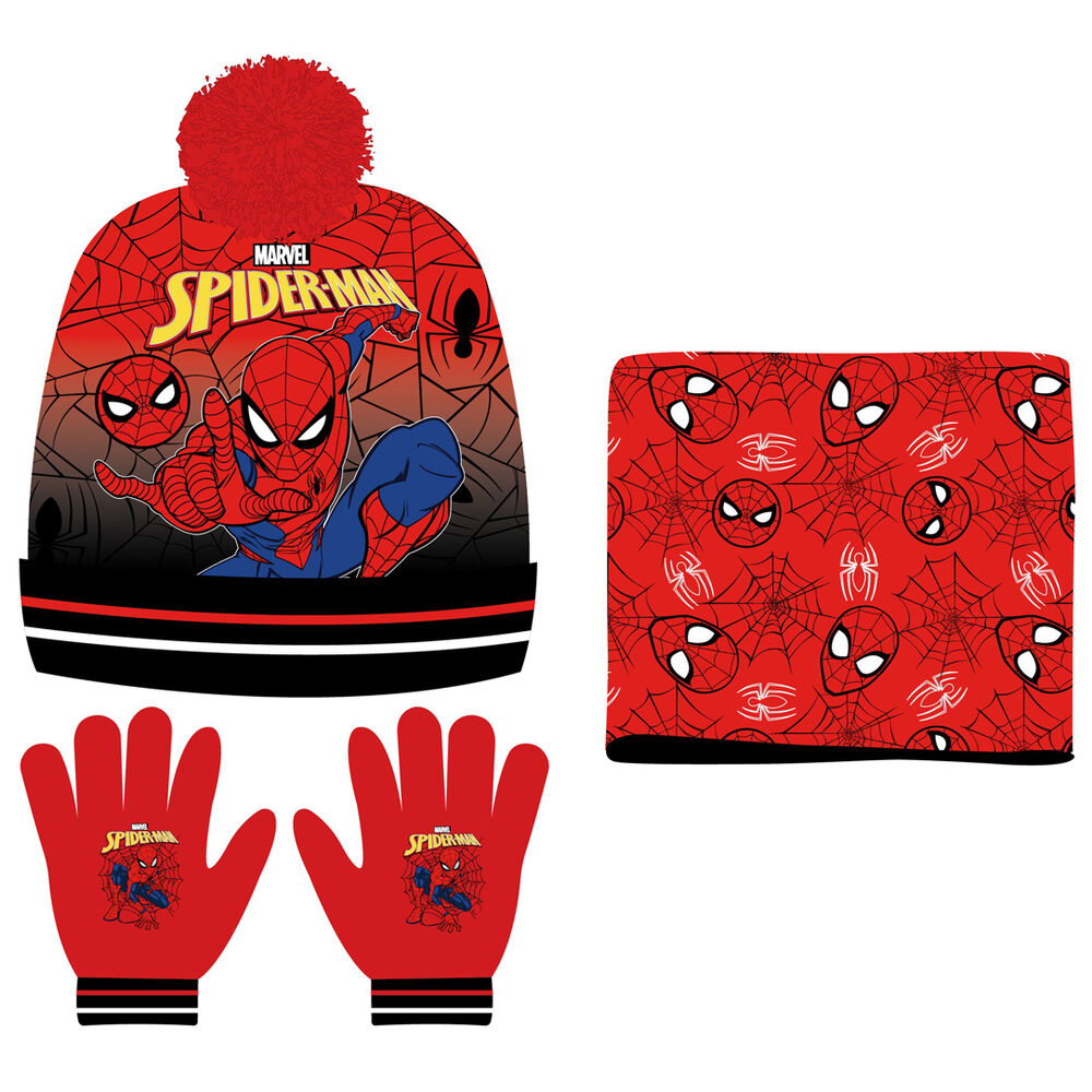 Conjunto gorro guantes braga cuello Spiderman Marvel de SEGA - Frikibase.com