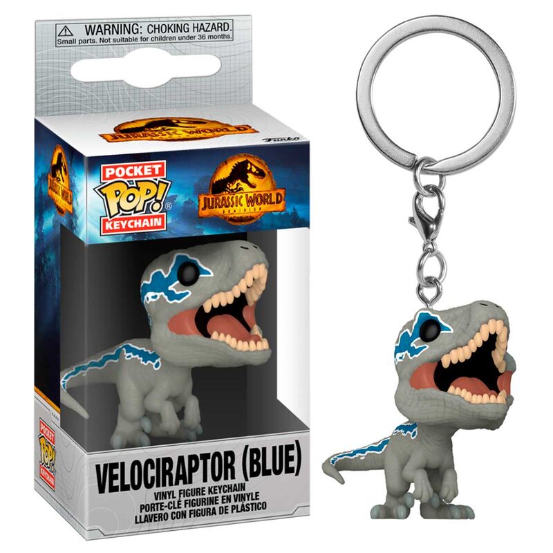 Llavero Pocket POP Jurassic World 3 Velociraptor Blue de FUNKO - Frikibase.com