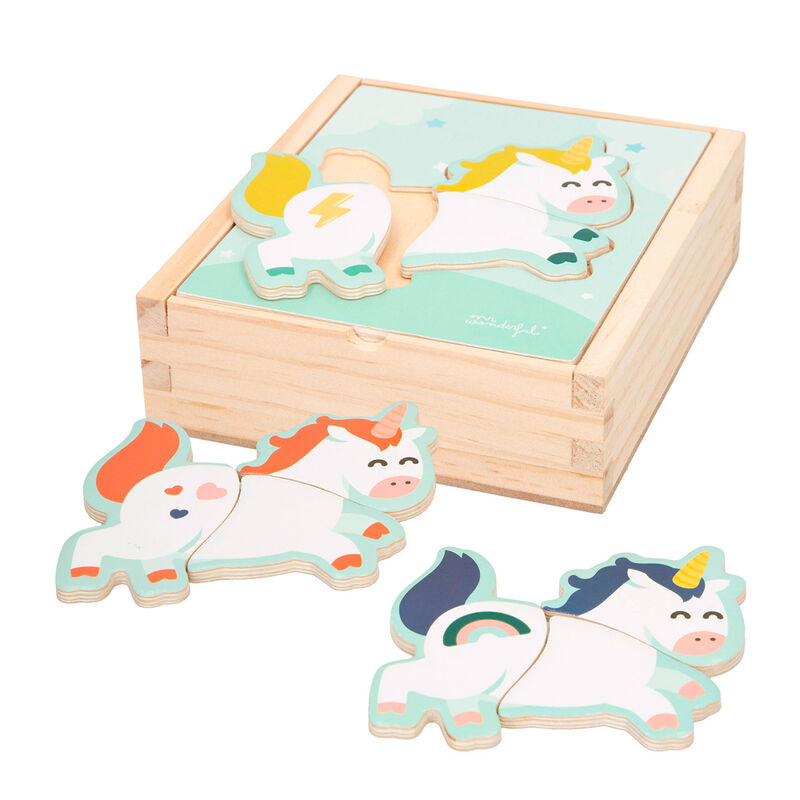 Puzzle Unicornio Mr Wonderfull madera 18pzs de WOOMAX - Frikibase.com