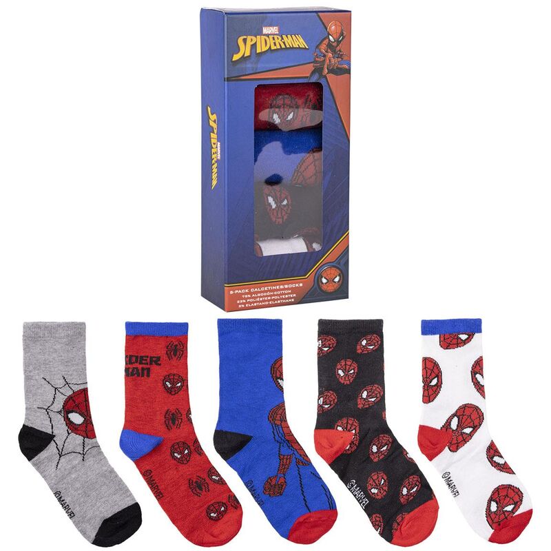 Blister 5 calcetines Spiderman Marvel de CERDÁ - Frikibase.com