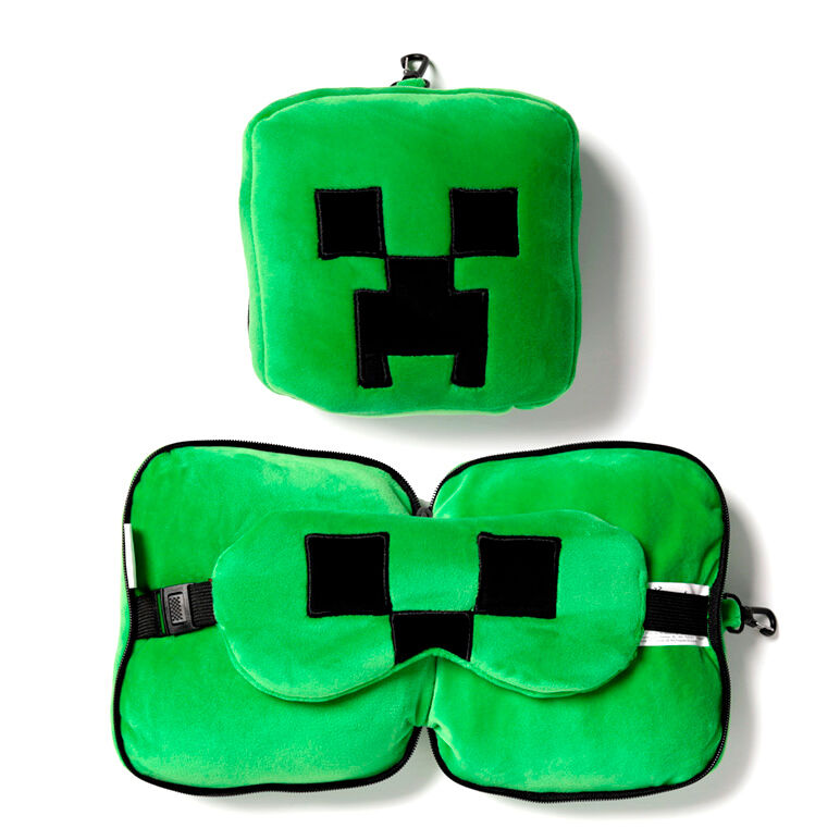 Almohada viaje antifaz Creeper Minecraft Relaxeazzz - Frikibase.com