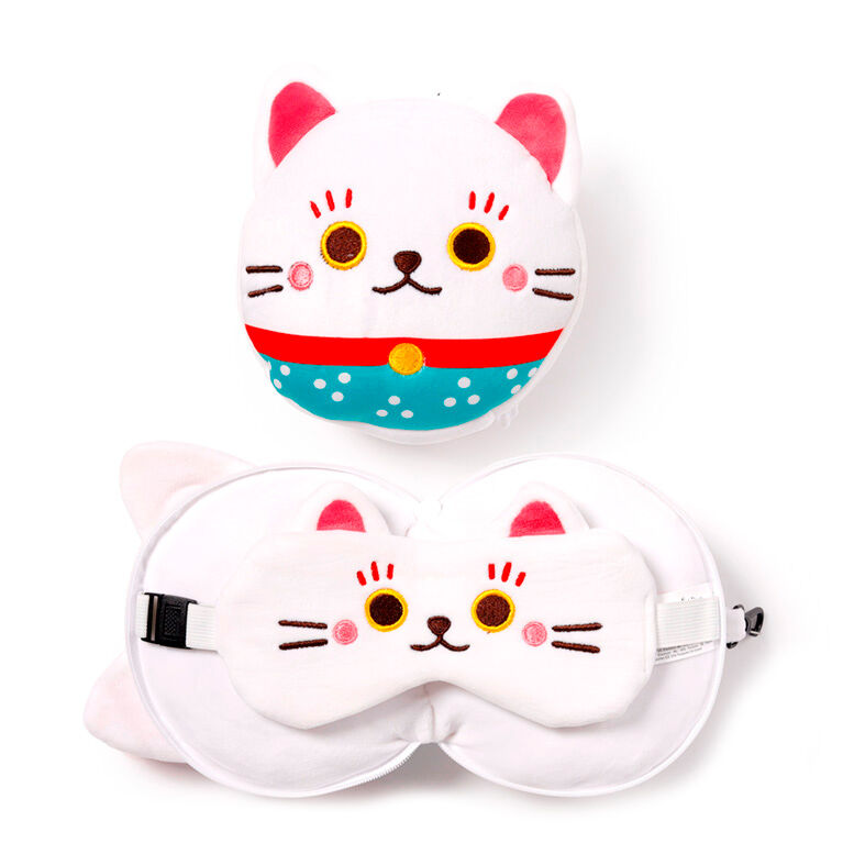 Almohada viaje antifaz Gato Maneki Neko Relaxeazzz - Frikibase.com