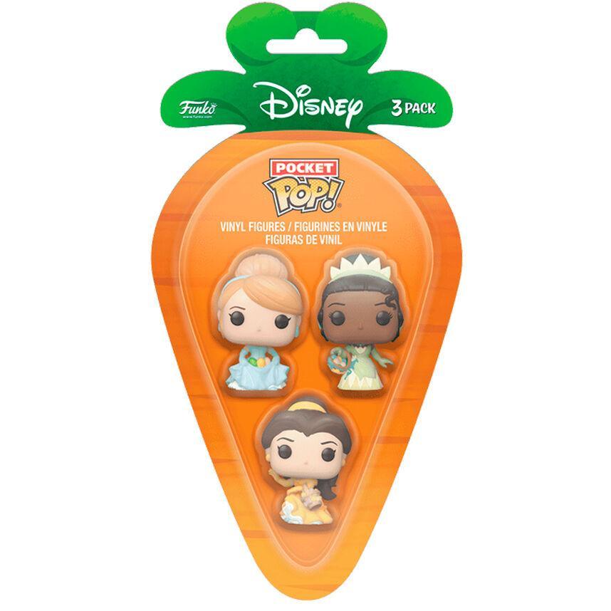 Blister 3 figuras Carrot Pocket POP Disney Princesas Cenicienta Tiana Bella - Frikibase.com