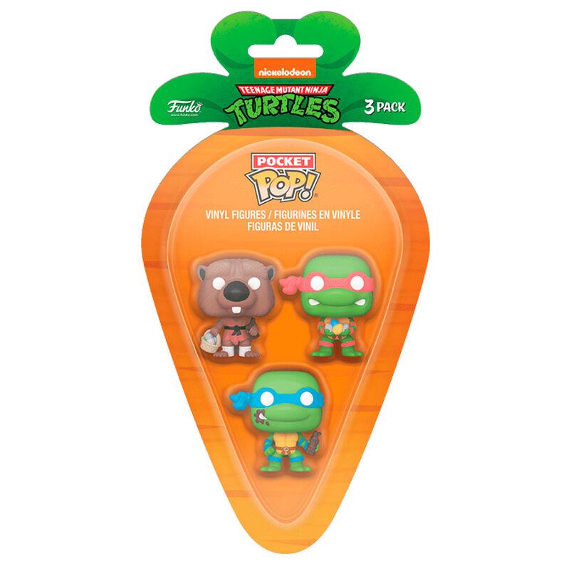 Blister 3 figuras Carrot Pocket POP Tortugas Ninja Splinter Leonardo Raphael - Frikibase.com