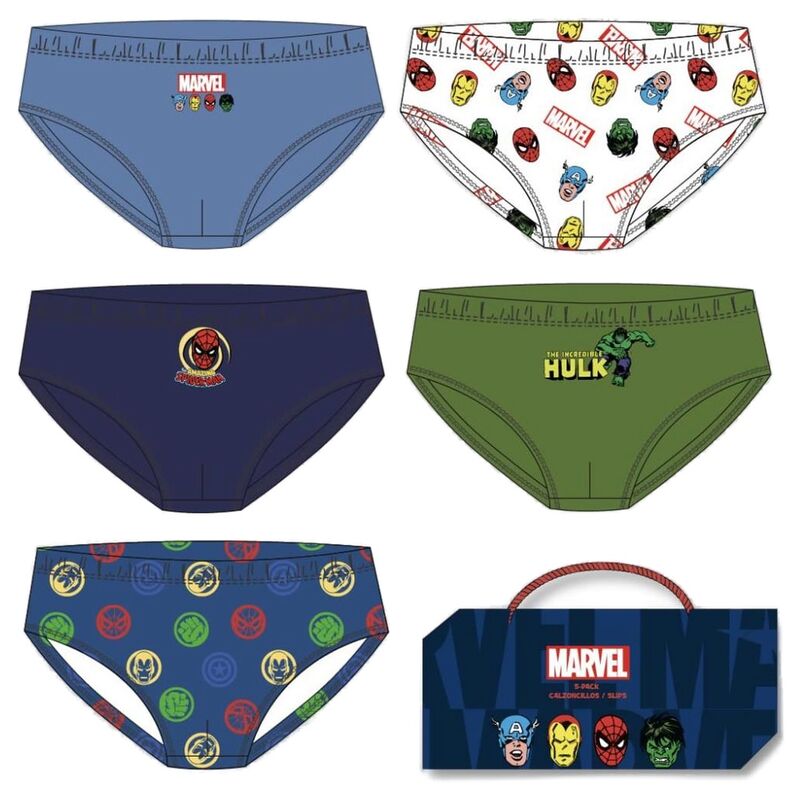 Blister 5 calzoncillos Vengadores Marvel - Frikibase.com