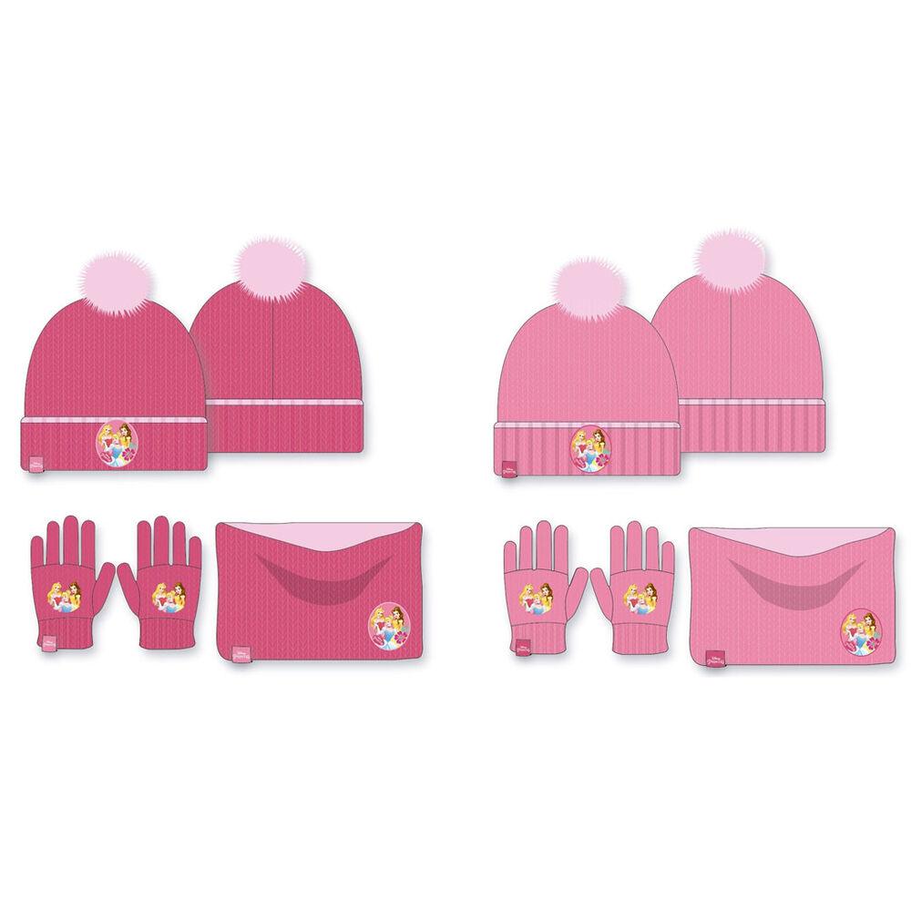 Conjunto gorro guantes braga cuello Princesas Disney infantil - Frikibase.com