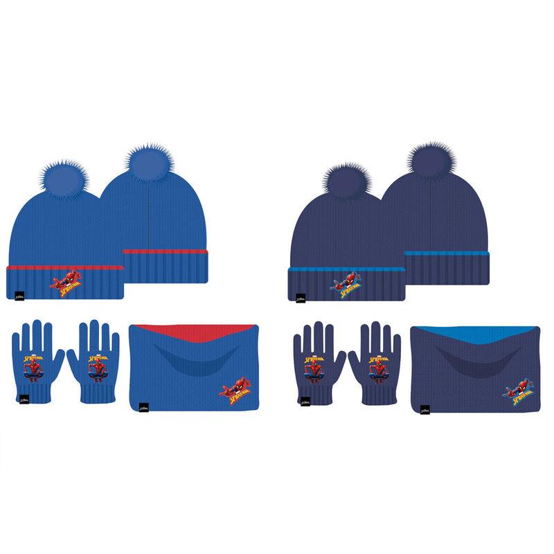 Conjunto gorro guantes braga cuello Spiderman Marvel infantil - Frikibase.com