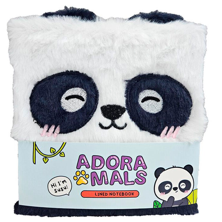 Cuaderno peluche A5 Oso Panda Adoramals - Frikibase.com