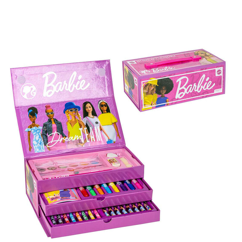 Maletin papeleria coloreable Barbie - Frikibase.com