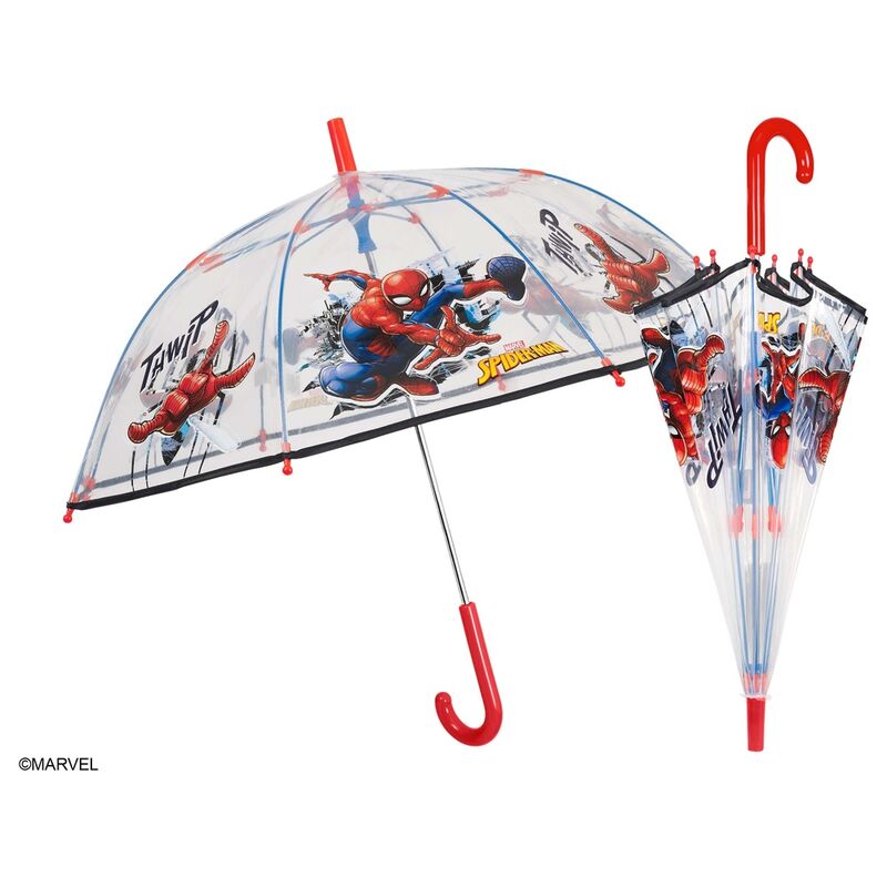 Paraguas manual transparente Spiderman Marvel 45cm - Frikibase.com