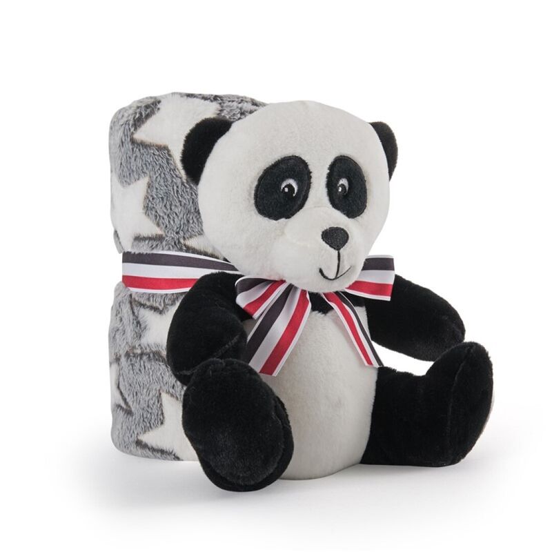 Peluche + Manta suave Oso Panda 22cm - Frikibase.com