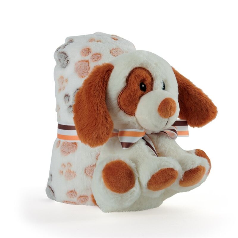 Peluche + Manta suave Perrito Duff 22cm - Frikibase.com