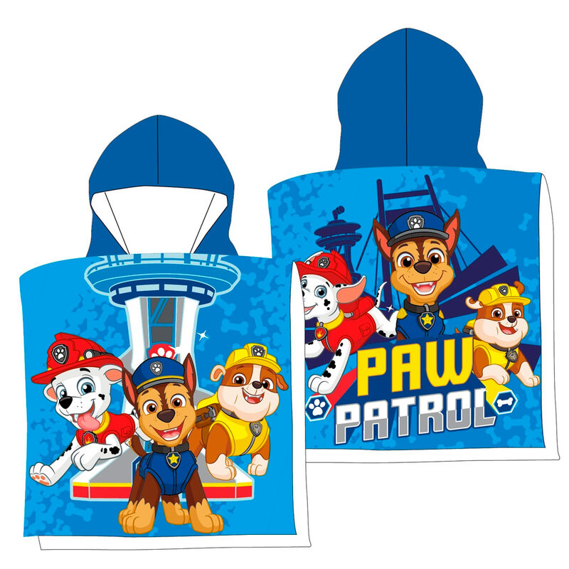 Poncho toalla Patrulla Canina Paw Patrol microfibra - Frikibase.com