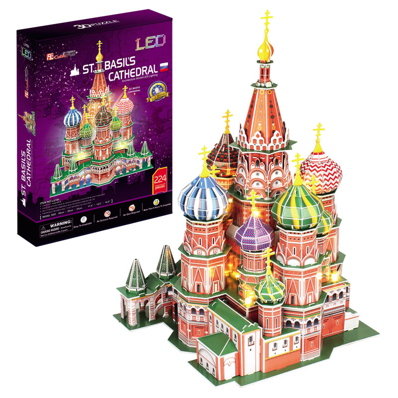 Puzzle 3D Catedral de San Basilio City Line Led 224pzs - Frikibase.com