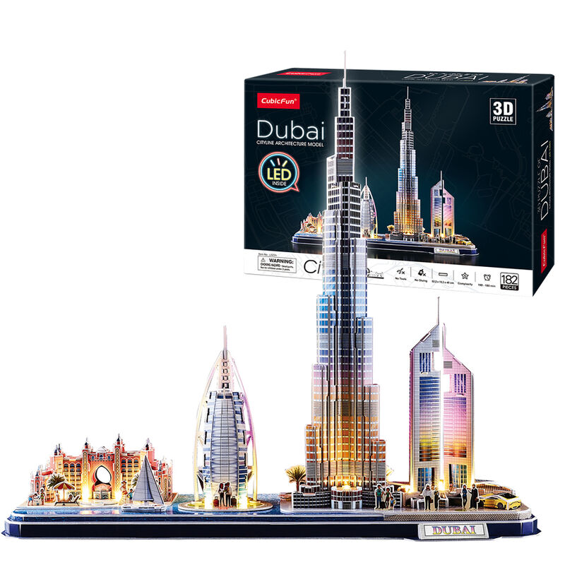 Puzzle 3D Dubai City Line Led 182pzs - Frikibase.com