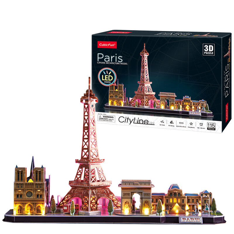 Puzzle 3D Paris City Line Led 115pzs - Frikibase.com