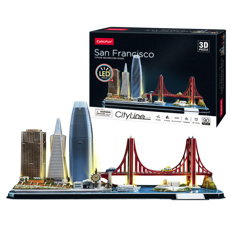 Puzzle 3D San Francisco City Line Led 90pzs - Frikibase.com