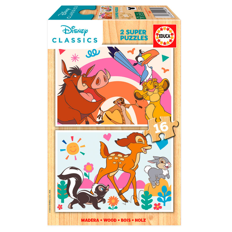 Puzzle Animals Disney madera 2x16pzs - Frikibase.com