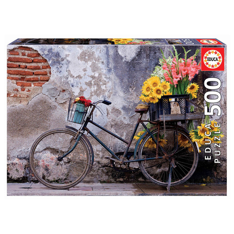 Puzzle Bicicleta con Flores 500pzs - Frikibase.com