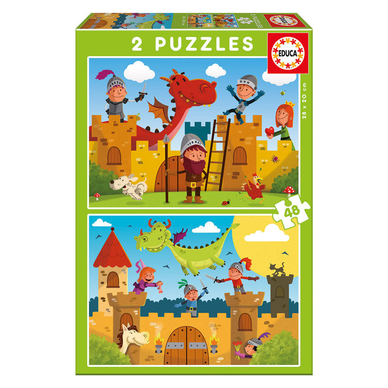 Puzzle Dragones y Caballeros 2x48pzs - Frikibase.com