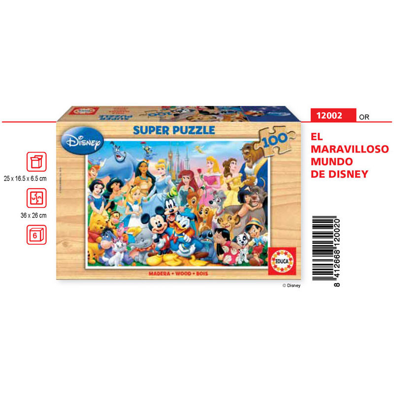 Puzzle El Maravilloso Mundo de Disney madera 100pzs - Frikibase.com