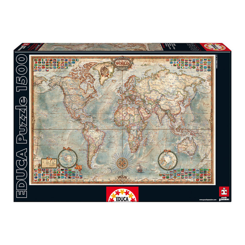 Puzzle El Mundo Mapa Politico 1500pzs - Frikibase.com