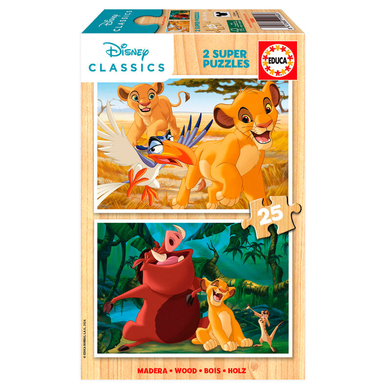 Puzzle El Rey Leon Disney madera 2x25pzs - Frikibase.com