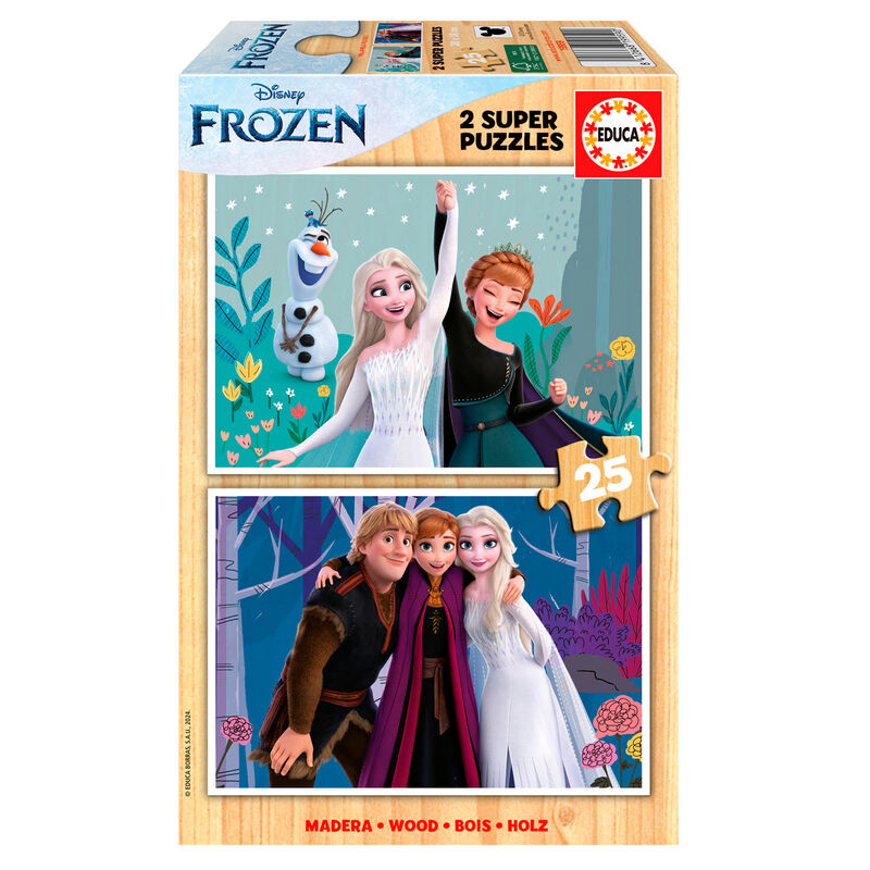 Puzzle Frozen Disney madera 2x25pzs - Frikibase.com