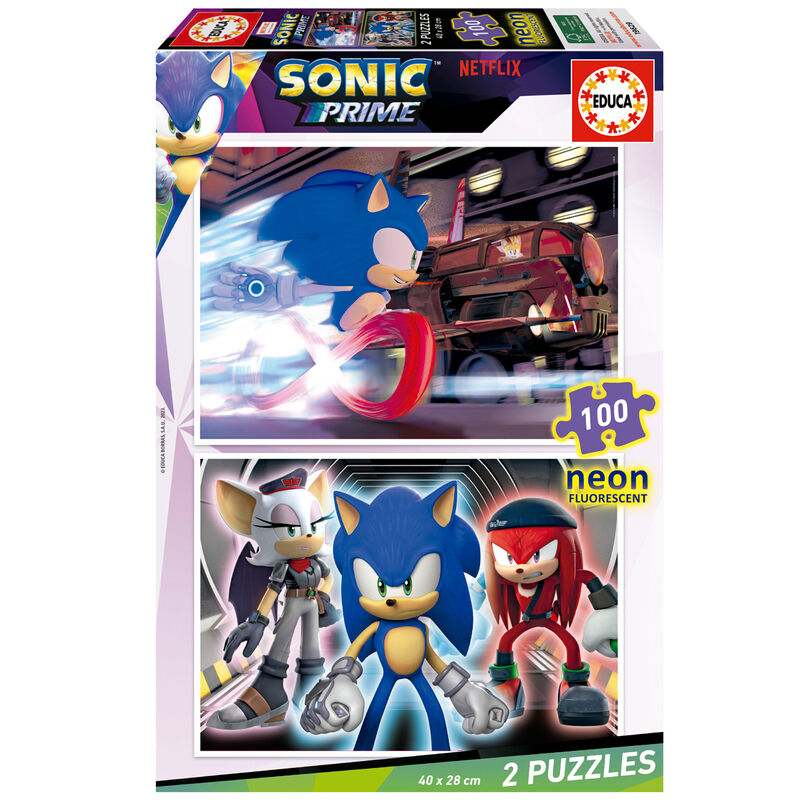 Puzzle Neon Sonic Prime 2x100pzs - Frikibase.com