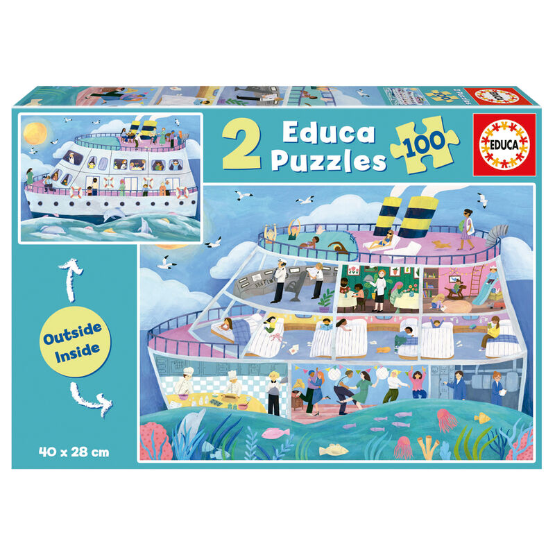 Puzzle Outside Inside Barco 2x100pzs - Frikibase.com