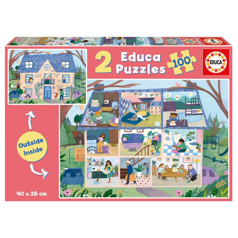 Puzzle Outside Inside Casa 2x100pzs - Frikibase.com