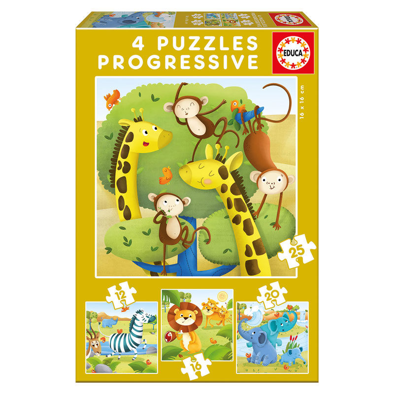 Puzzle Progresivo Animales Salvajes 12-16-20-25pzs - Frikibase.com