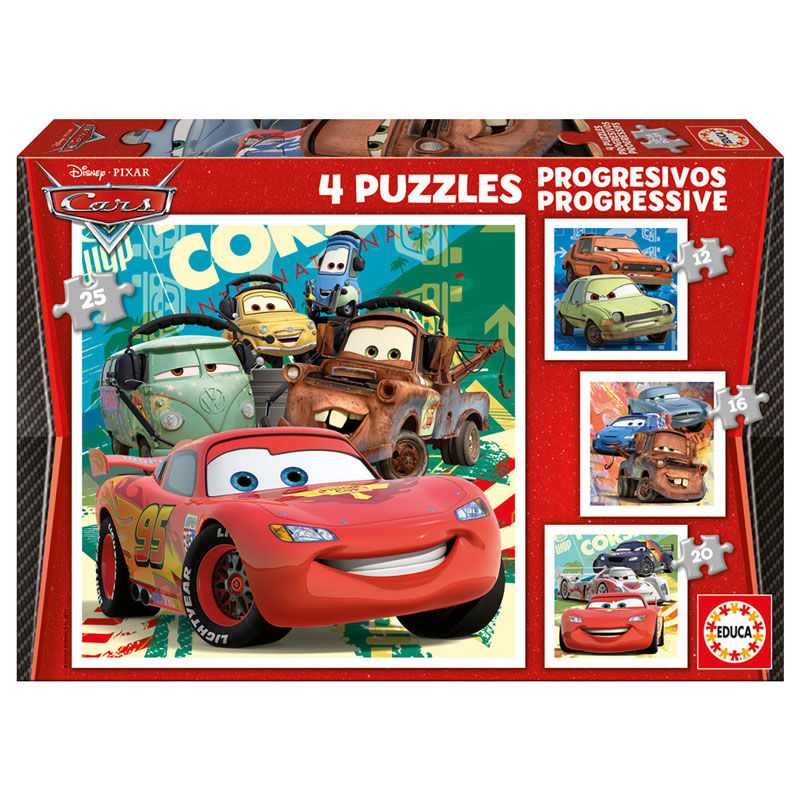 Puzzle Progresivo Cars 2 12-16-20-25pzs - Frikibase.com